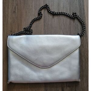 J. Crew Silver Metalic Small Clutch Style Handbag